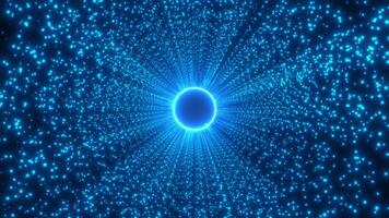 Background, tunnel consisting of square elements, sci-fi mesh, technological glowing surface. Technological cyberspace. Digital futuristic tunnel. Blockchain concept. video