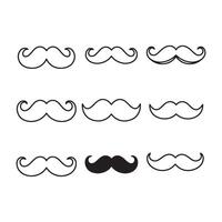 Stepwise Mustache Sketch Guide Explore Styling Techniques for Realistic Art vector