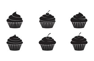 Minimalist Cupcake Art for Elegant Baking Themes and Branding Projects vector