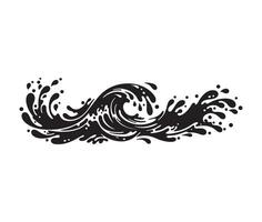 High-resolution black ink wave splash for printing and web design vector