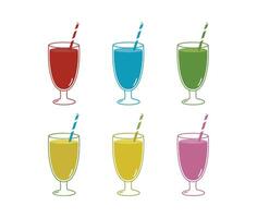 Refreshing Colorful Drinks and Cold Tasty Juice Collection vector