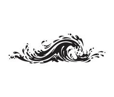 Ocean surf wave splash graphic for creative projects and branding vector