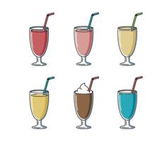 Vibrant Cold Juice and Colorful Tasty Drinks for Enjoyment vector