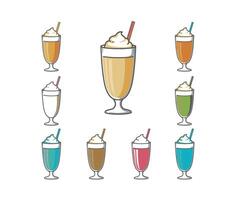 Delicious Cold Juice and Colorful Tasty Drinks Collection vector