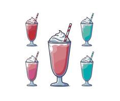 Assorted Cold Tasty Juice and Colorful Drinks in Glasses vector
