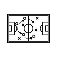 Strategy game plan. Tactic for soccer. Scheme for training of football team. Sport illustration on blackboard. Playbook of coach. Strategic organization on field for learning. . vector