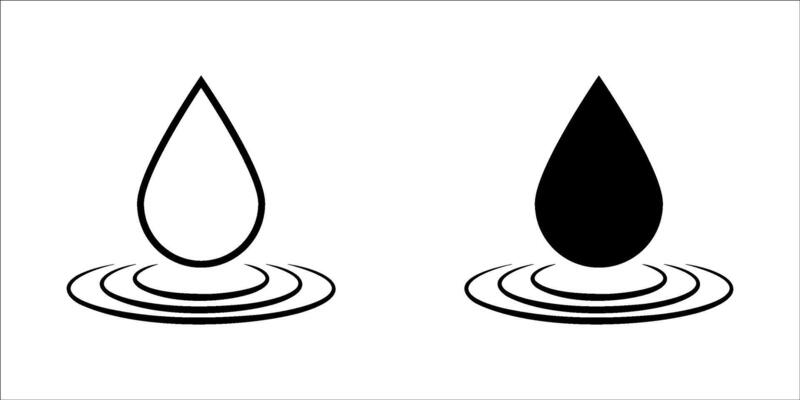 Water drop line icon. Water drop shape. Water drop black. illustration