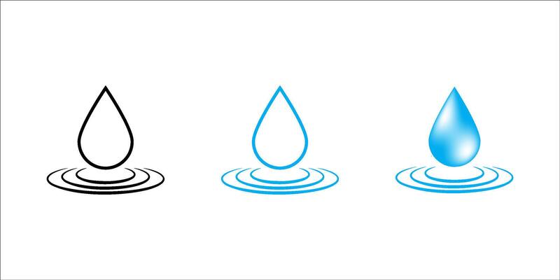Set water drop silhouette isolated on white background. Water drop icon illustration design.