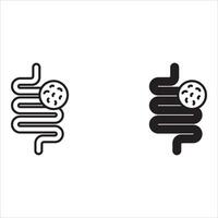 Colorectal cancer icon. Outline style. . Isolate on white background. vector