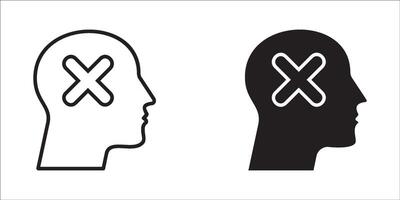 head removal delete, remove and mathematics icon. Perfect for applications, web, logos, games and presentation templates. icon design line style vector