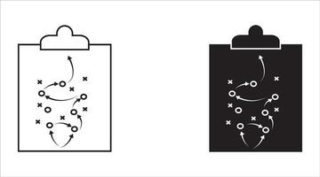 Plan icon set. Strategy to achieve goals. Coach clipboard with team strategy. outline icon with editable stroke. For apps, web and digital design. illustration. Editable colors vector