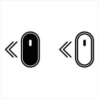 Scroll mouse direction icon. Scrolling arrow cursor symbol to the left. Computer mouse illustration isolated. vector