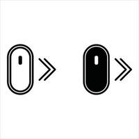 Scroll mouse direction icon. Scrolling arrow cursor symbol to the right. Computer mouse illustration isolated. vector