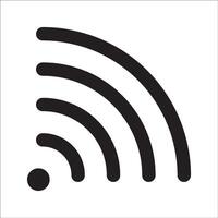 Wifi symbol. Wireless internet connection or hotspot sign. Black simple flat icon with rounded corners. vector