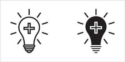 Positive Thinking Light Bulb Icon set. Illustration. vector