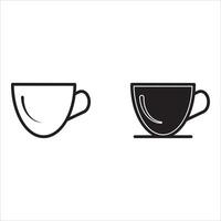 Cup with hot drink linear icon. Thin line illustration. Coffee, tea, cocoa. Contour symbol. Raster isolated outline drawing vector