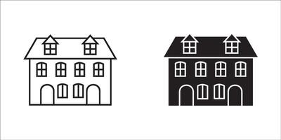 Building icon set isolated on white background. vector