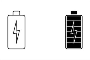 Battery icon set. Battery Full charge indicator or low charge sign. Level battery Energy powerfully full. vector