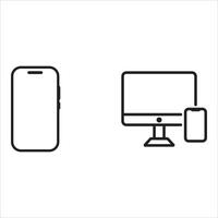 Simple responsive design line icon. Stroke pictogram. illustration isolated on a white background. Premium quality symbol. sign for mobile app and web sites. vector