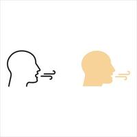 Breathing icon set Breath difficulties sign. Respiration problems symbol. illustration on white background vector