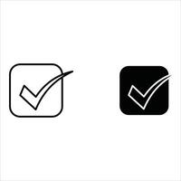 Black check mark icon in a box. Tick symbol in black color, illustration. vector