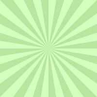 Green striped abstract cartoon background. Bright radial sunburst lines illustration. Retro geometric pattern for modern design and decoration vector