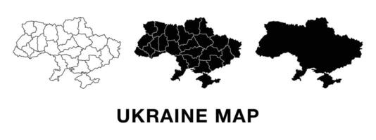 Ukraine map set with administrative divisions, outline, and silhouette. Editable for infographics, presentations, and educational use. vector