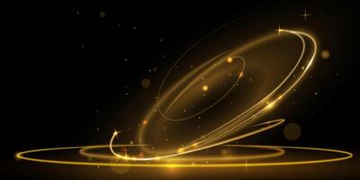 Gold color background and wave lines vector