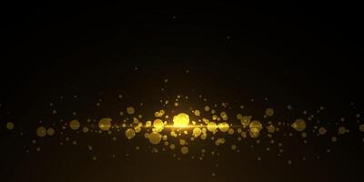 Bokeh and glowing dot particle on black gradient color. vector