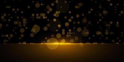 Bokeh and glowing dot particle on black color vector
