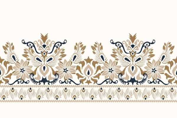 Ikat floral pattern on white background