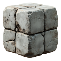 Cracked Stone Cube Ancient Block Texture 3D Render png