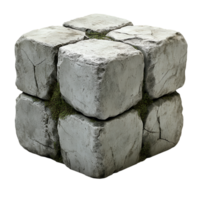 Stone Cube Moss Growth Ancient Structure png