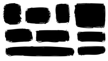 Set of thick brushstrokes. Irregular drawing strokes in grunge style. background with texture and stain illustration for artistic designs, posters, and creative projects. vector
