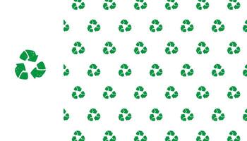 Green recycle triangle seamless pattern. Repeating recycling symbol design. vector