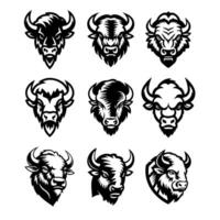 Illustration of wild bison. Design element for logo, label, sign. vector