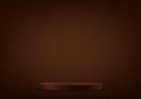 Dark Brown background 3d with podium. 3D abstract studio room with pedestal podium. Space for selling products on the website. illustration. vector