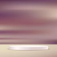 Purple background 3d with white podium. 3D abstract studio room with pedestal podium. Space for selling products on the website. illustration vector