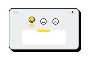 Customer Feedback UI with Emoji Ratings. User Review Popup with Positive, Neutral, and Negative Options vector