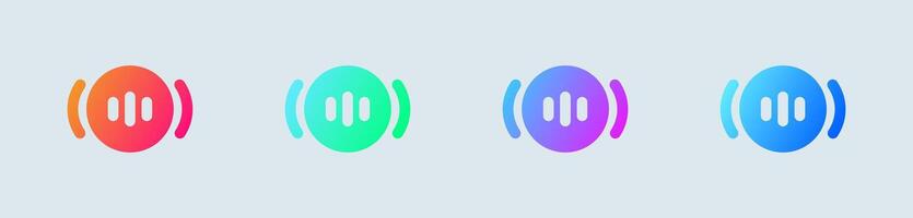 Stream solid icon in gradient colors. Live signs illustration. vector
