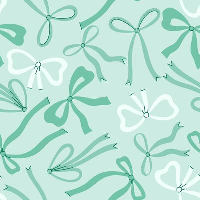 Seamless pattern with bows on a light blue background. graphics.