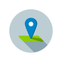 Design Illustration graphic of location icon with flat style. Suitable for UI, mobile design, web design, etc. Transparent Background. png