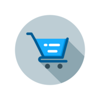 Design Illustration graphic of shopping cart icon with flat style. Suitable for UI, mobile design, web design, etc. Transparent Background. png