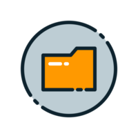 Design Illustration graphic of Document Folder icon with colored outline style. Suitable for UI, mobile design, web design, etc. Transparent background. png