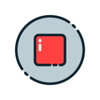 Design Illustration graphic of stop button icon with colored outline style. Suitable for UI, mobile design, web design, etc. Transparent background. png