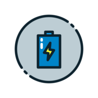 Design Illustration graphic of energy battery icon with colored line style. Suitable for UI, mobile design, web design, etc. Transparent Background. png