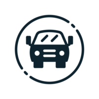 Design Illustration graphic of front car circle icon with glyph style. Suitable for UI, mobile design, web design, etc. Transparent Background. png