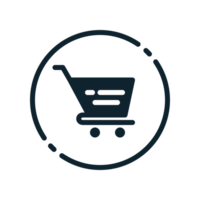 Design Illustration graphic of shopping cart icon with glyph style. Suitable for UI, mobile design, web design, etc. Transparent Background. png