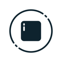 Design Illustration graphic of stop button icon with glyph style. Suitable for UI, mobile design, web design, etc. Transparent background. png
