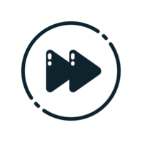 Design Illustration graphic of forward button icon with glyph style. Suitable for UI, mobile design, web design, etc. Transparent background. png